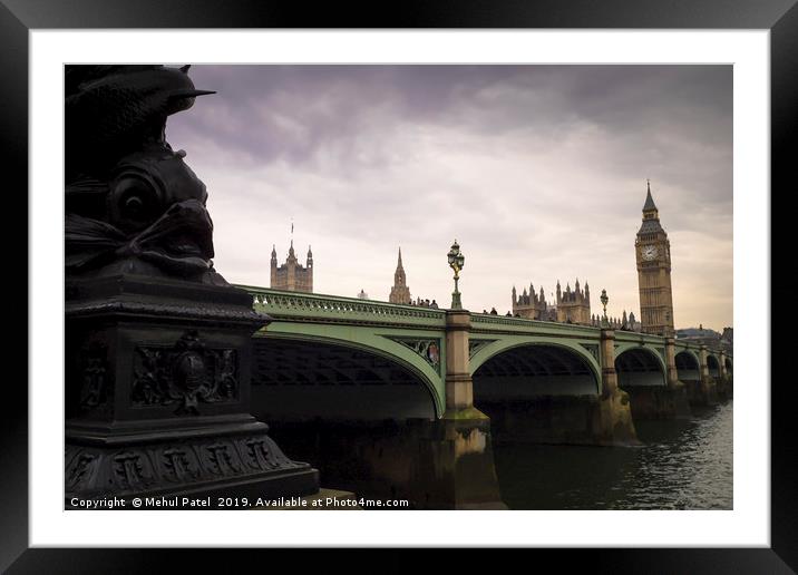 Digital painting of Westminster Bridge - London Framed Mounted Print by Mehul Patel