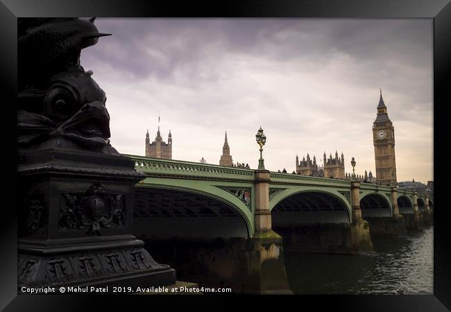 Digital painting of Westminster Bridge - London Framed Print by Mehul Patel