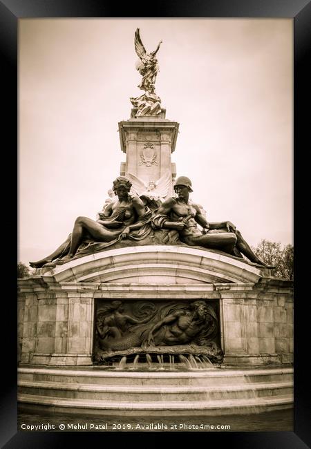 Vintage image look of Statues and water feature Framed Print by Mehul Patel
