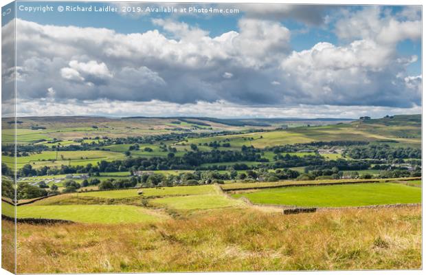Over Teesdale to Lunedale from Blunt House Canvas Print by Richard Laidler