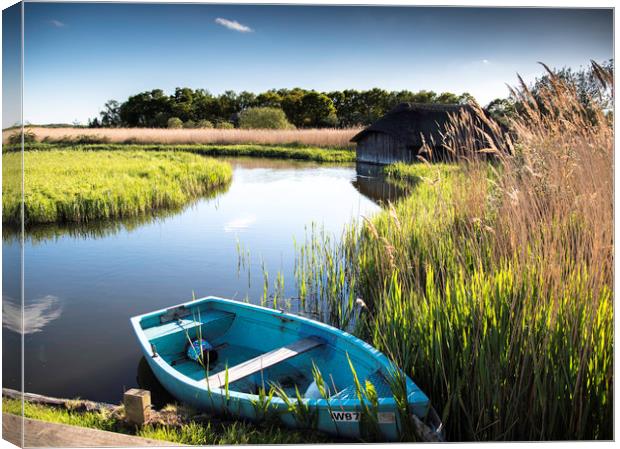 Norfolk Broads Boathouse Canvas Print by Robbie Spencer