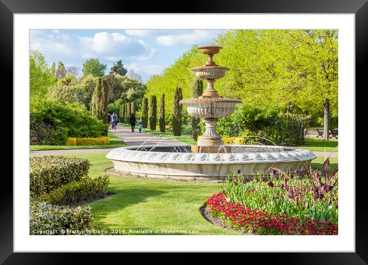 Fountain, Regent's Park, London Framed Mounted Print by Martyn Williams
