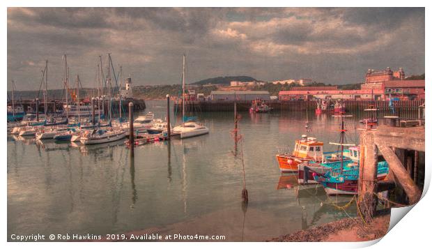 Harbour of Scarborough Print by Rob Hawkins