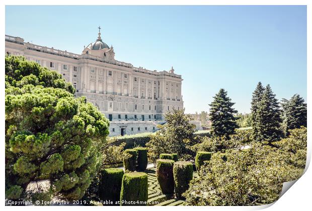 Royal palace in Madrid Print by Igor Krylov