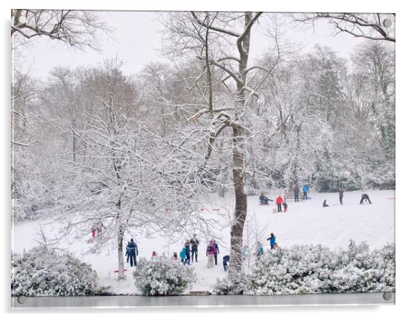 Park In Winter      Acrylic by Victor Burnside