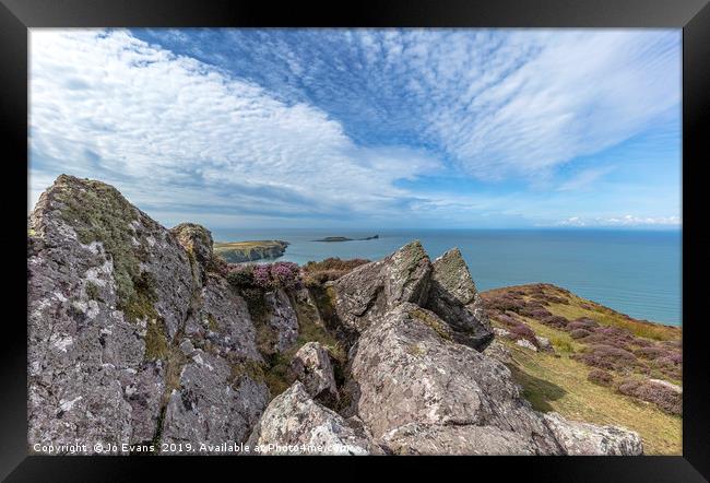 JoEvans Worm's Head from Rhossili Down Framed Print by Jo Evans