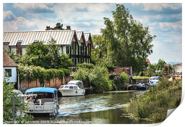 On The Avon At Tewkesbury Print by Ian Lewis