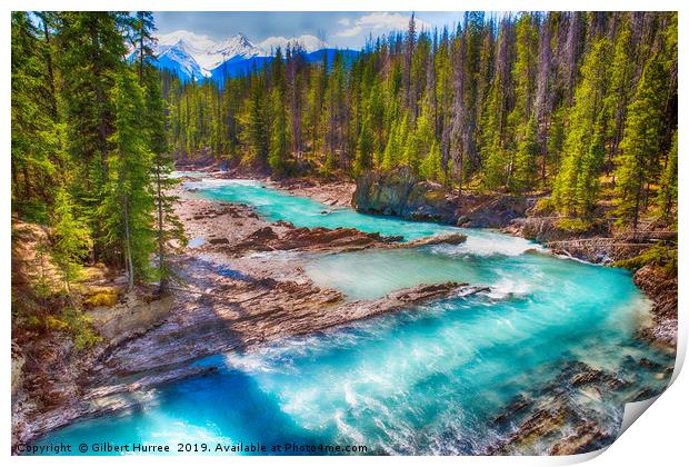Unleashed Power of Kicking Horse River Print by Gilbert Hurree