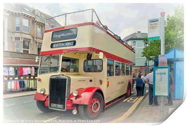 Devon General Open Top bus arriving at Teignmouth  Print by Rosie Spooner