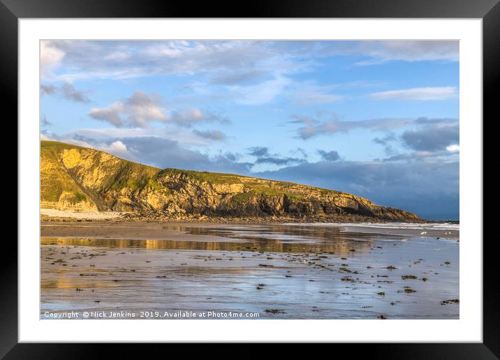 The Witches Nose at Dunraven Bay South Wales Framed Mounted Print by Nick Jenkins