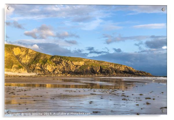 The Witches Nose at Dunraven Bay South Wales Acrylic by Nick Jenkins