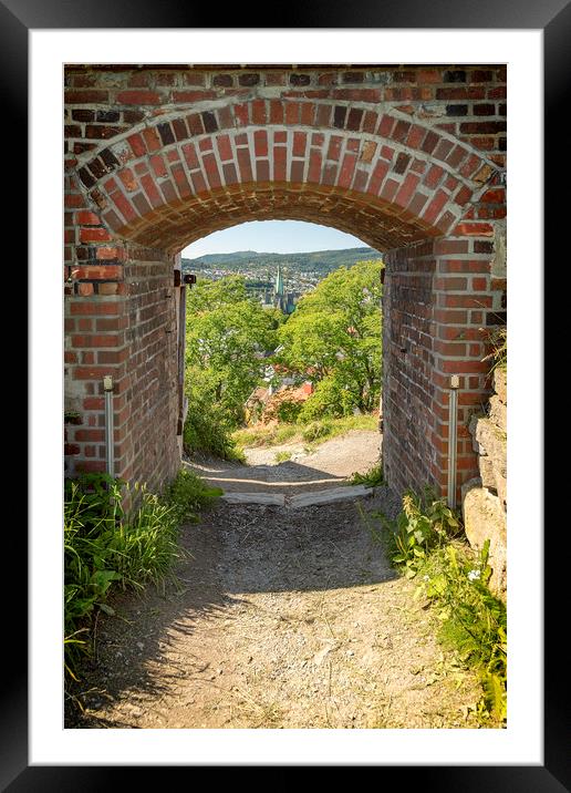 Trondheim Kristiansten Fortress Archway View Framed Mounted Print by Antony McAulay