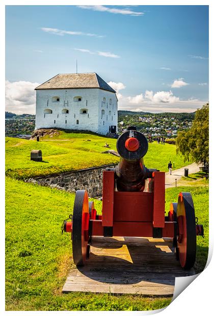 Trondheim Kristiansten Fortress with Canon Print by Antony McAulay