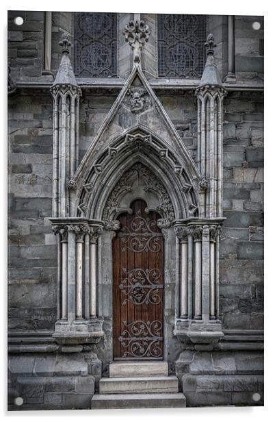 Trondheim Nidaros Cathedral Small Side Door Acrylic by Antony McAulay