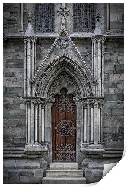 Trondheim Nidaros Cathedral Small Side Door Print by Antony McAulay