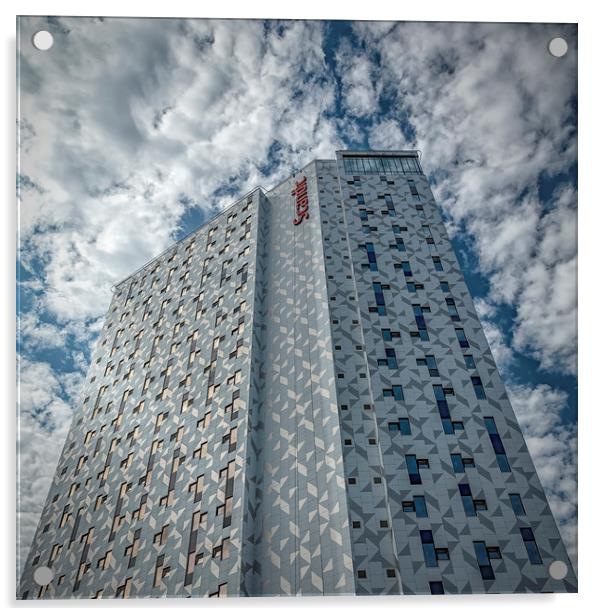 Trondheim Scandic Hotel Tower Block Acrylic by Antony McAulay