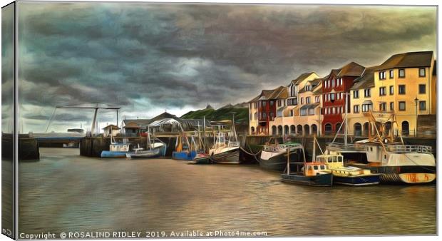 "Dramatic skies over Maryport harbour" Canvas Print by ROS RIDLEY