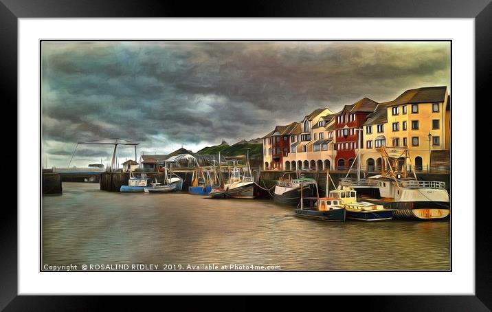 "Dramatic skies over Maryport harbour" Framed Mounted Print by ROS RIDLEY
