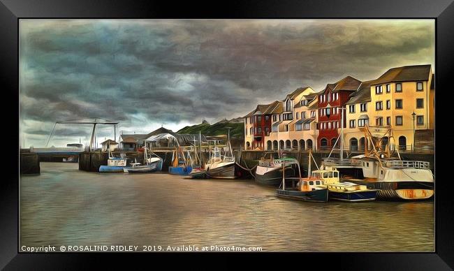 "Dramatic skies over Maryport harbour" Framed Print by ROS RIDLEY