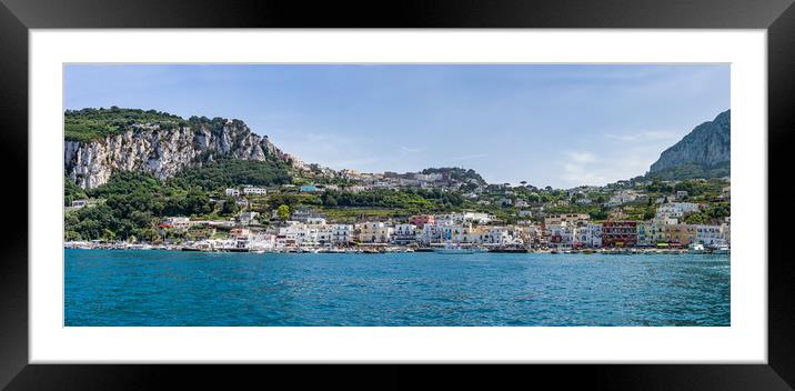 Capri from the sea Framed Mounted Print by David Belcher