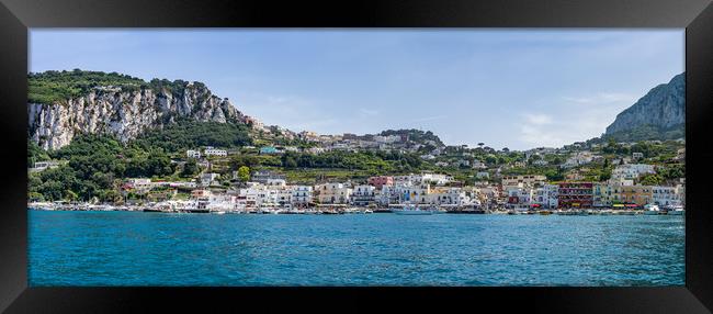 Capri from the sea Framed Print by David Belcher