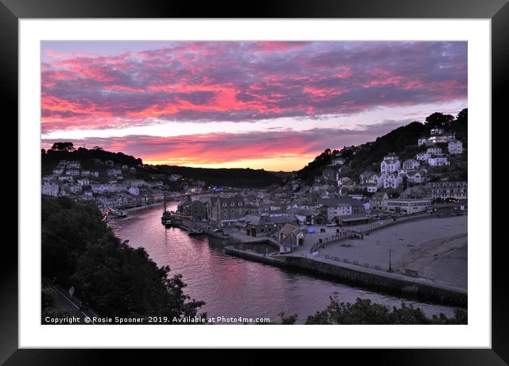 Looe at Sunset from Hannafore West Looe Framed Mounted Print by Rosie Spooner