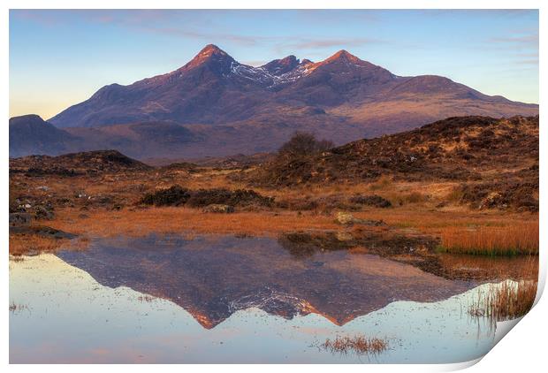 The Cuillin at Sunrise Print by Miles Gray