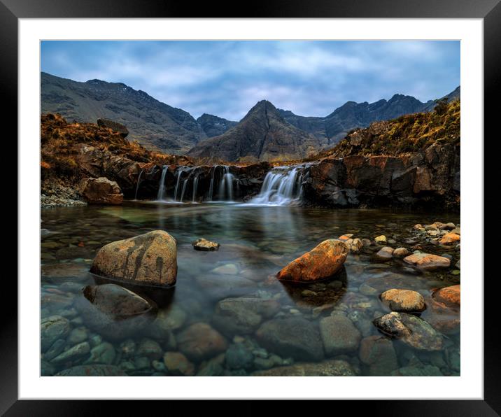 Moody morning at the Fairy Pools Framed Mounted Print by Miles Gray
