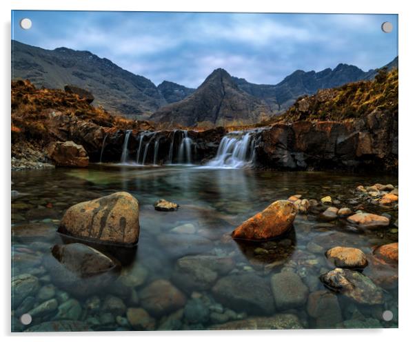 Moody morning at the Fairy Pools Acrylic by Miles Gray