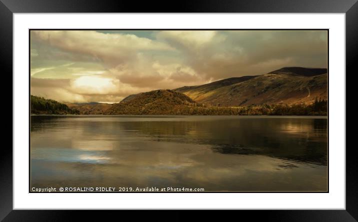 "Evening light across the lake" Framed Mounted Print by ROS RIDLEY