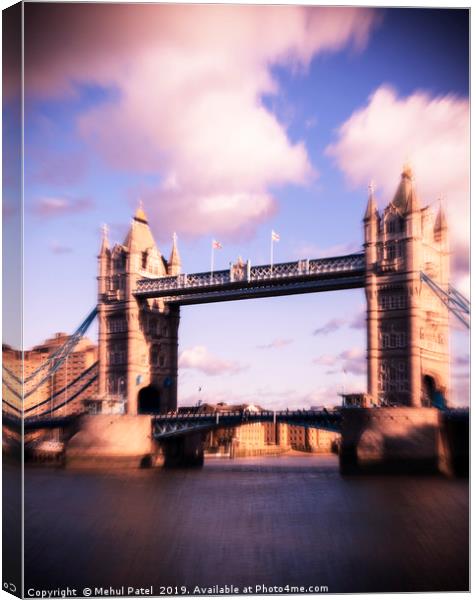 Zoom burst effect - Iconic landmark Tower Bridge Canvas Print by Mehul Patel