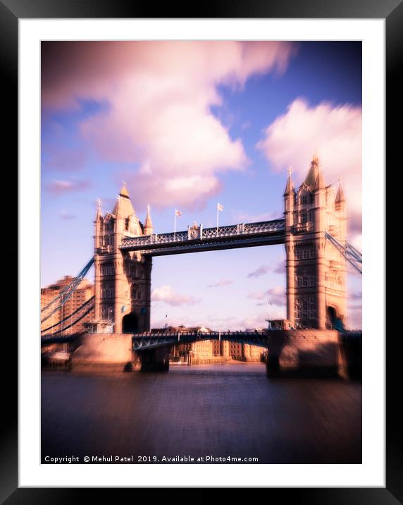 Zoom burst effect - Iconic landmark Tower Bridge Framed Mounted Print by Mehul Patel