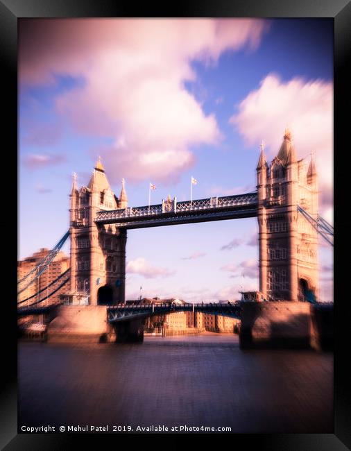 Zoom burst effect - Iconic landmark Tower Bridge Framed Print by Mehul Patel