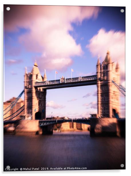 Zoom burst effect - Iconic landmark Tower Bridge Acrylic by Mehul Patel