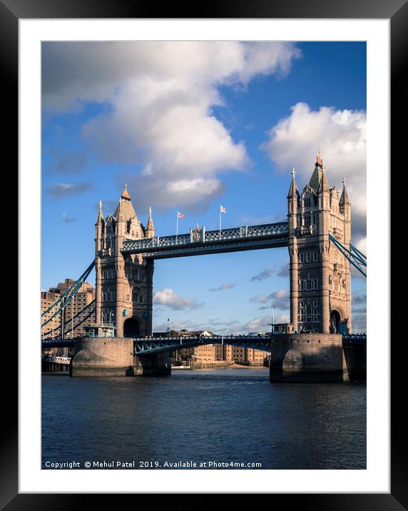 Iconic landmark Tower Bridge along the river Thame Framed Mounted Print by Mehul Patel