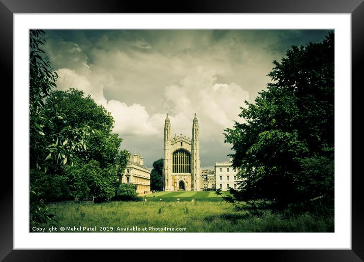 The Backs and King's College Chapel, Cambridge Framed Mounted Print by Mehul Patel