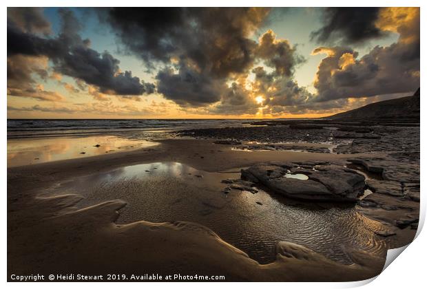 Dunraven Bay Sunset Print by Heidi Stewart