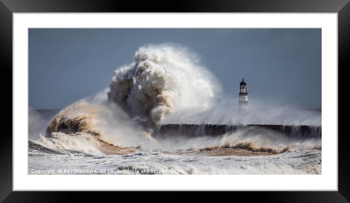 Wild Waves at Seaham Framed Mounted Print by Ray Pritchard