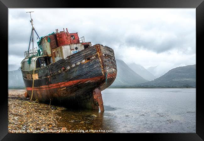 Old Boat at Corpatch Scotland Framed Print by Antony Atkinson