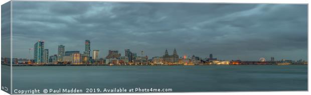 Liverpool Waterfront at dusk Canvas Print by Paul Madden