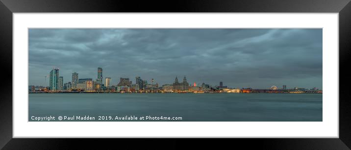 Liverpool Waterfront at dusk Framed Mounted Print by Paul Madden