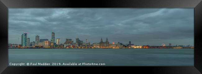Liverpool Waterfront at dusk Framed Print by Paul Madden