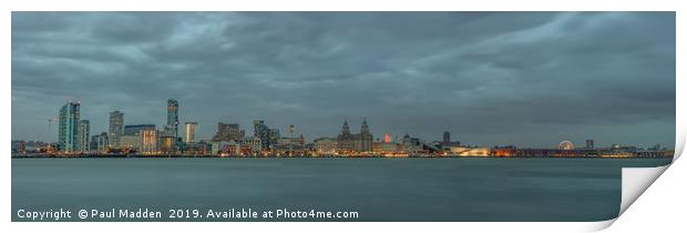 Liverpool Waterfront at dusk Print by Paul Madden