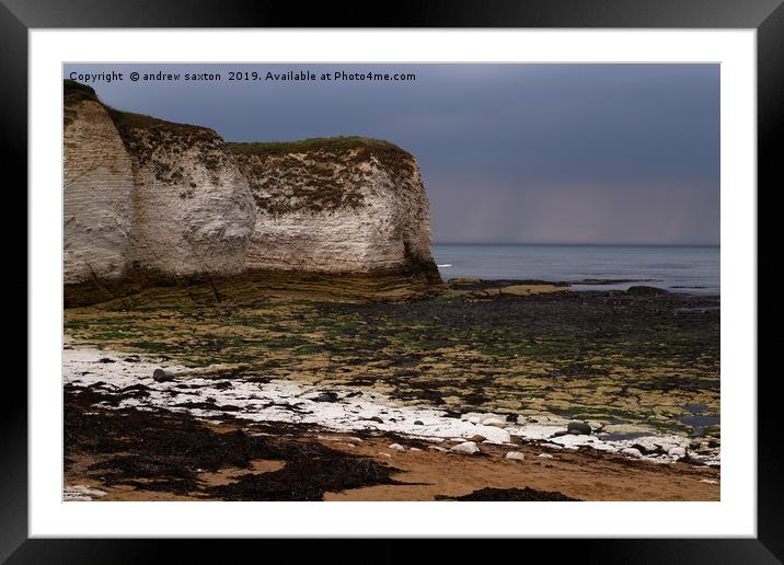 STORM CLIFFS Framed Mounted Print by andrew saxton