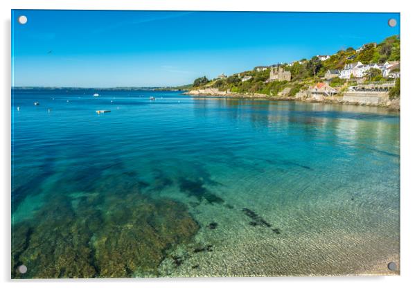 Clear waters of St Mawes Acrylic by Andrew Michael