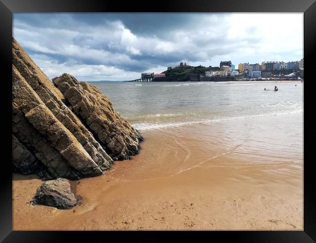 Tenby Beach  Framed Print by Michael South Photography