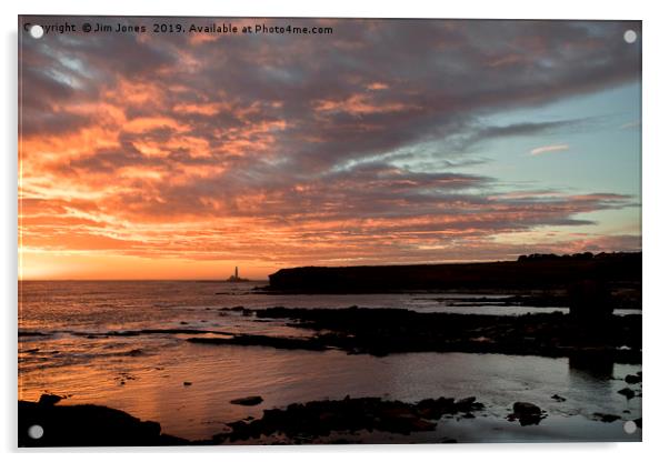 November sun rise over the North Sea Acrylic by Jim Jones