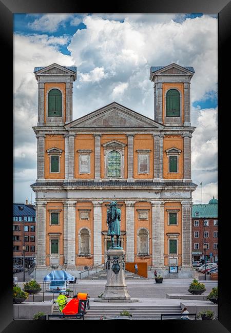 Karlskrona Fredrik Church From Town Hall Steps Framed Print by Antony McAulay