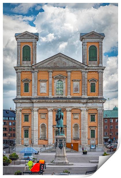 Karlskrona Fredrik Church From Town Hall Steps Print by Antony McAulay