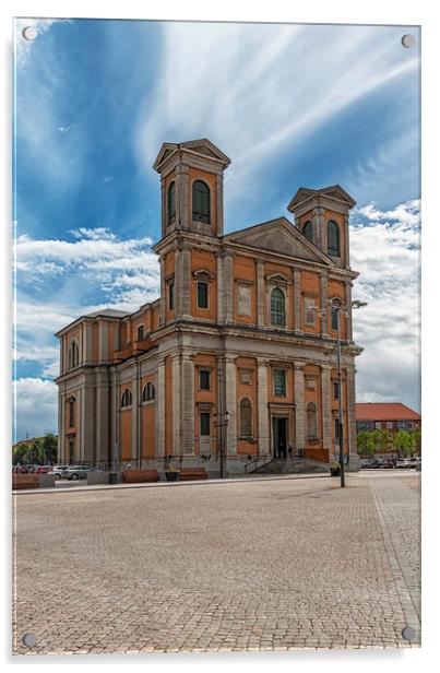 Karlskrona Fredrik Church Vertical Composition Acrylic by Antony McAulay